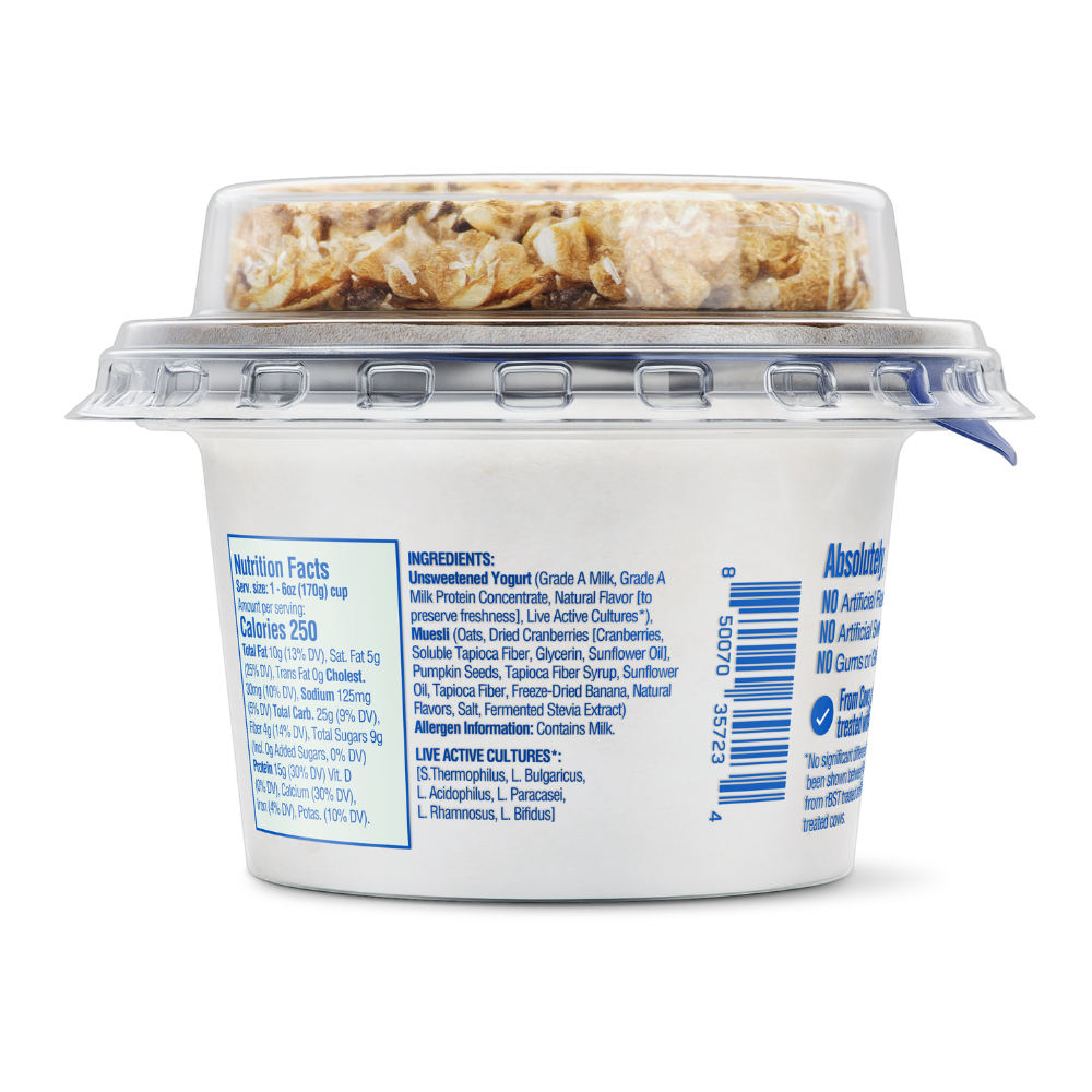No Added Sugar Muesli Back of Pack