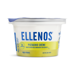 pistachio crème front of cup