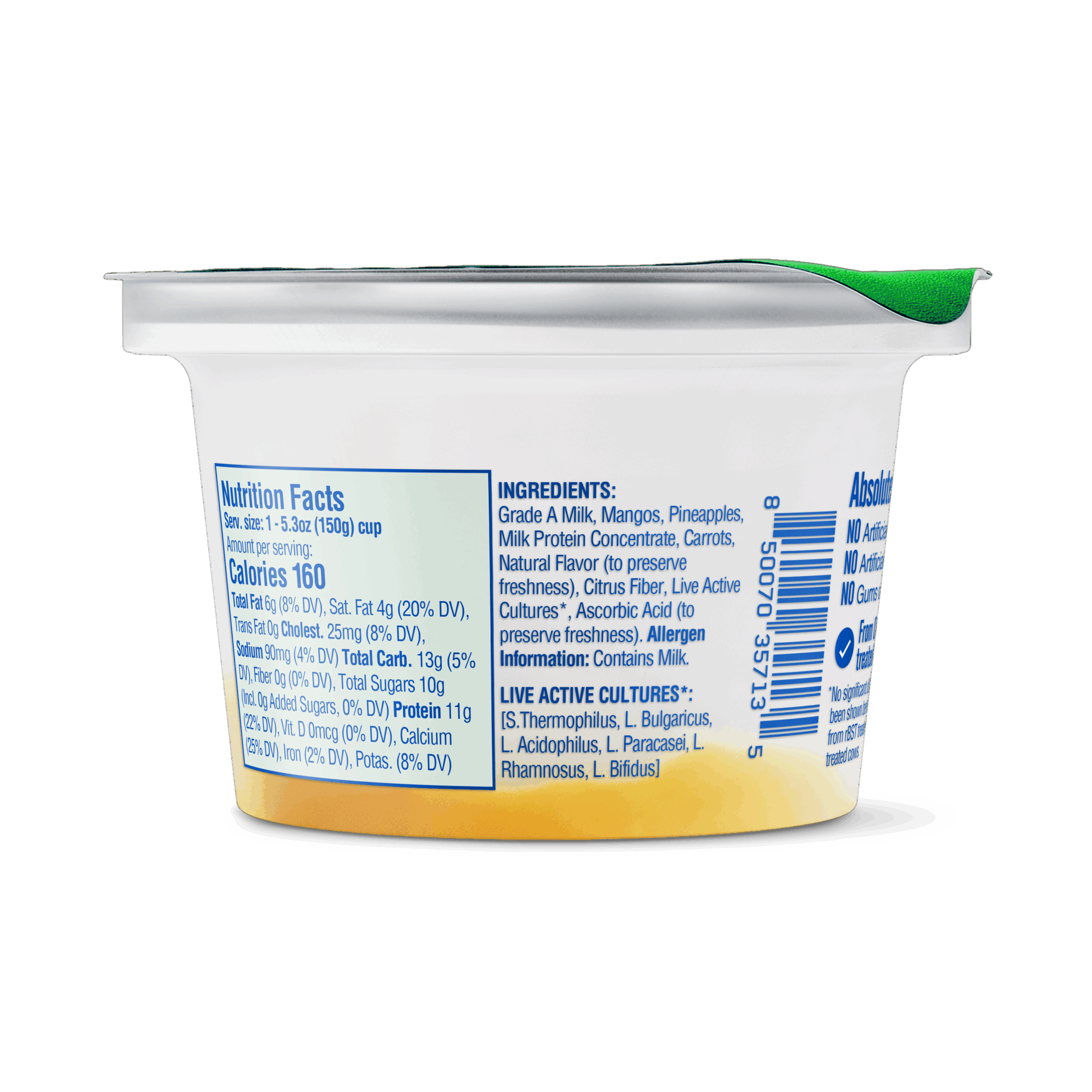 tropical smoothie no added sugar back of pack